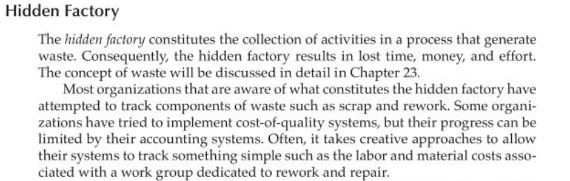 六西格玛黑带CSSBB考试-Handbook：隐藏工厂Hidden factory（p203页）